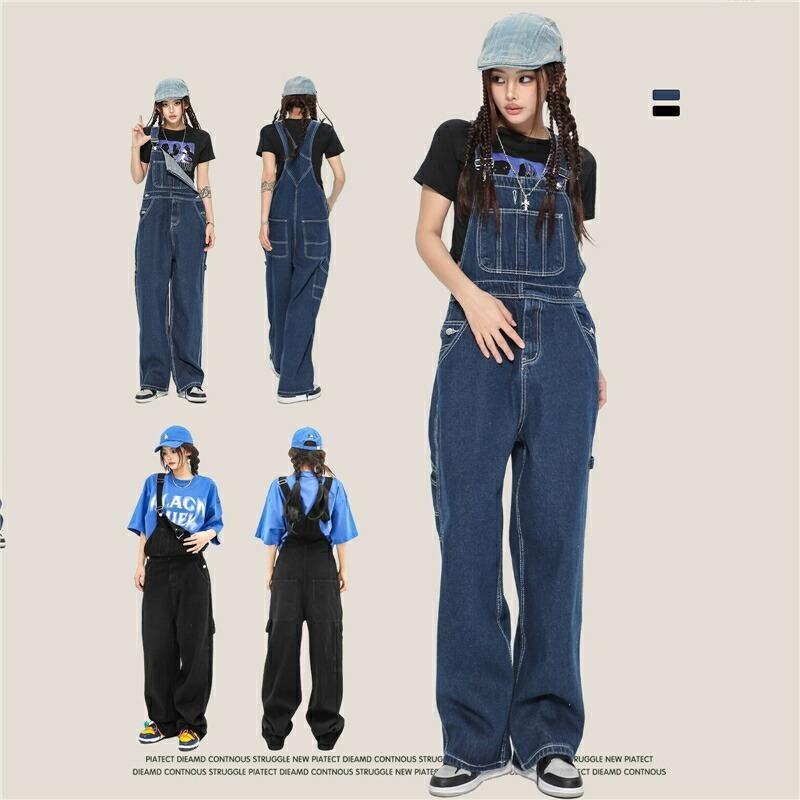 サロペット ワイド レディース ゆったり デニム 秋 アメカジ オーバーオール 夏 パンツ ボトムス 大きいサイズ 20代 30代 40代 50代 カジュアル シンプル風 薄手