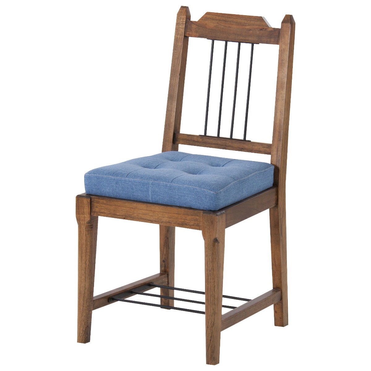 ダイニングチェア 座面高46cm Timber （ 食卓 椅子 いす イス 食卓椅子 天然木 木製 ビンテージ調 レトロ デニム アイアン 異素材 ）【3980円以上送料無料】