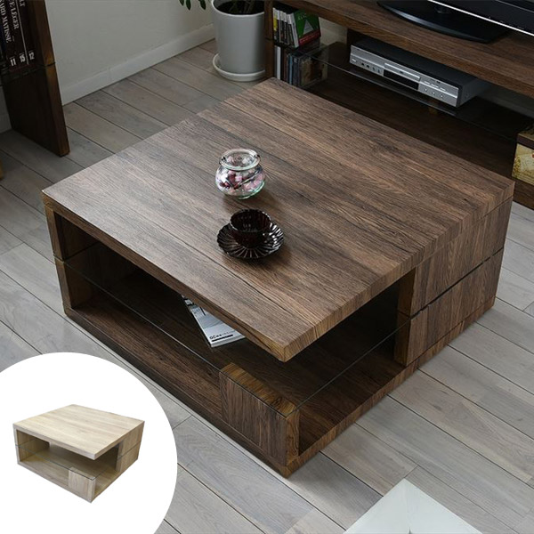 センターテーブル 正方形 ガラス棚 古材風 ヴィンテージ調 Sand 80cm角 送料無料 テーブル 机 おしゃれ リビング コンパクト 木製 テレビ台 ローボード 一人暮らし 収納 棚 シャビーウッド サイドテーブル 木目 四角 3980円以上送料無料 Onpointchiro Com