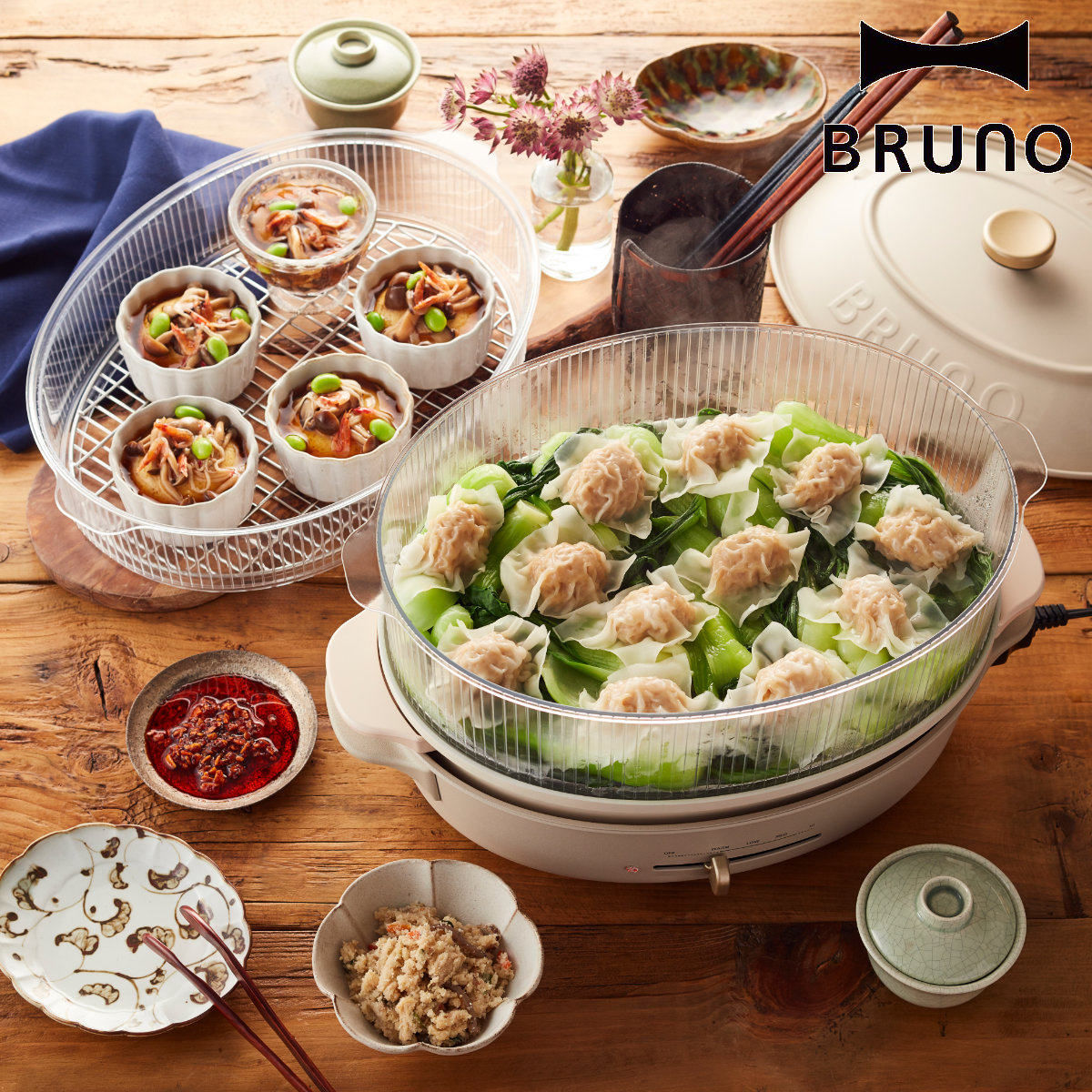 楽天市場】BRUNO オーバル ホットプレート用 スチーマー 蒸し器単体