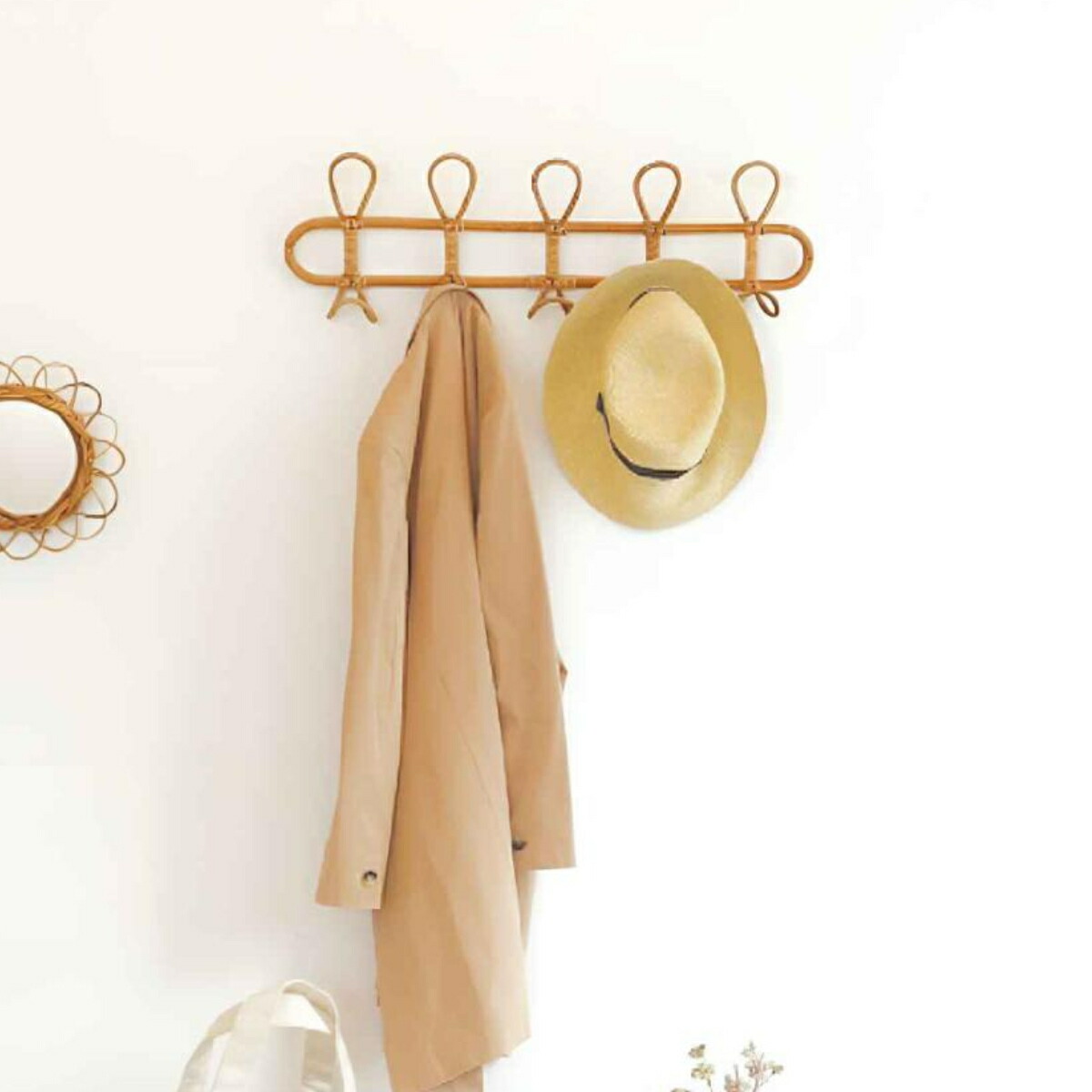 ハンドメイドラタンフック ハンドメイドラタンフック フック ラタン 籐 天然素材 ウォール