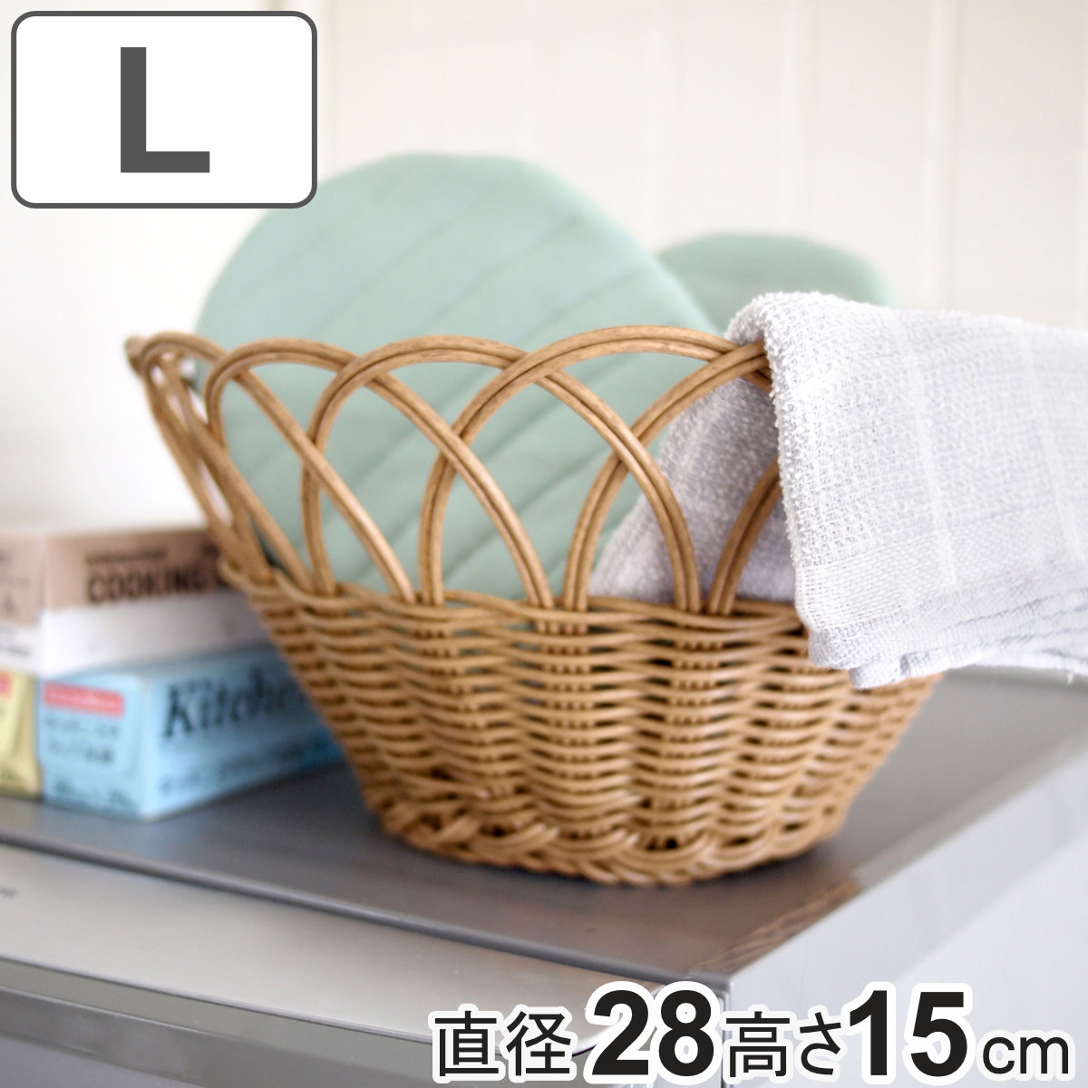 楽天市場】バスケット フェイク ラタン風 フルーツかご Lサイズ トーク