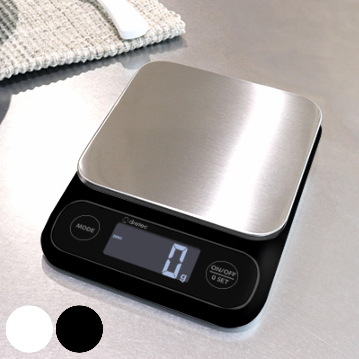 キッチンスケール 5kg テリージュ 防水 計量器 ドリテック （ dretec スケール クッキングスケール デジタル 電池式 5000g 計量 mLモード 牛乳 水 容量 家庭用 はかり 計り 量り 1g単位 0表示 ステンレス 料理 お菓子づくり ）【3980円以上送料無料】画像