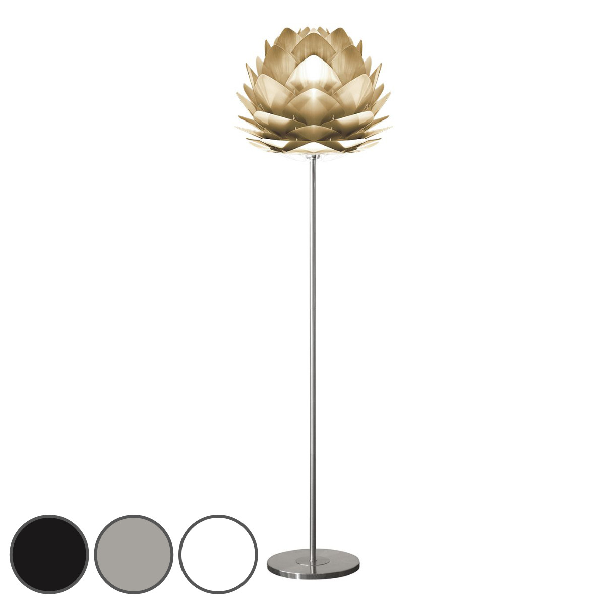 フロアライト UMAGE Silvia Brushed Brass 北欧 （ 送料無料 フロアスタンド 照明 フロアスタンドライト 床置型 LED スタンドライト おしゃれ 照明器具 スタンド照明 フットスイッチ 照明スタンド ） 【3980円以上送料無料】