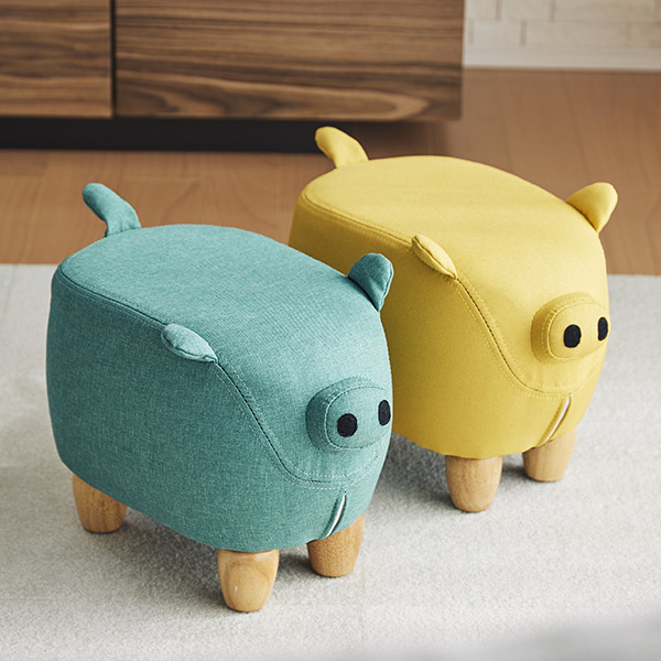 スツール ぶた Steve Jr. アニマルスツール 動物 椅子 キッズ オットマン ( 送料無料 足置き イス 腰掛け チェア ソファ ファブリック いす 脚置き ソファー チェアー 一人掛け リビング 玄関 子ども 子供 ブタ )