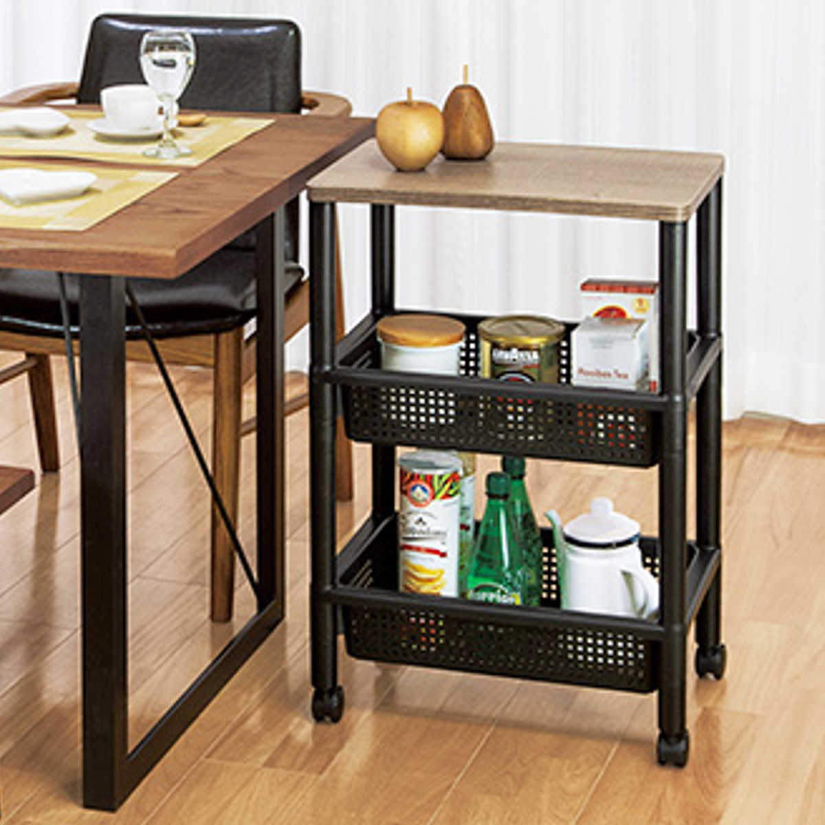 楽天市場】キッチンワゴン ウッドテーブルワゴン ｜ キッチンラック