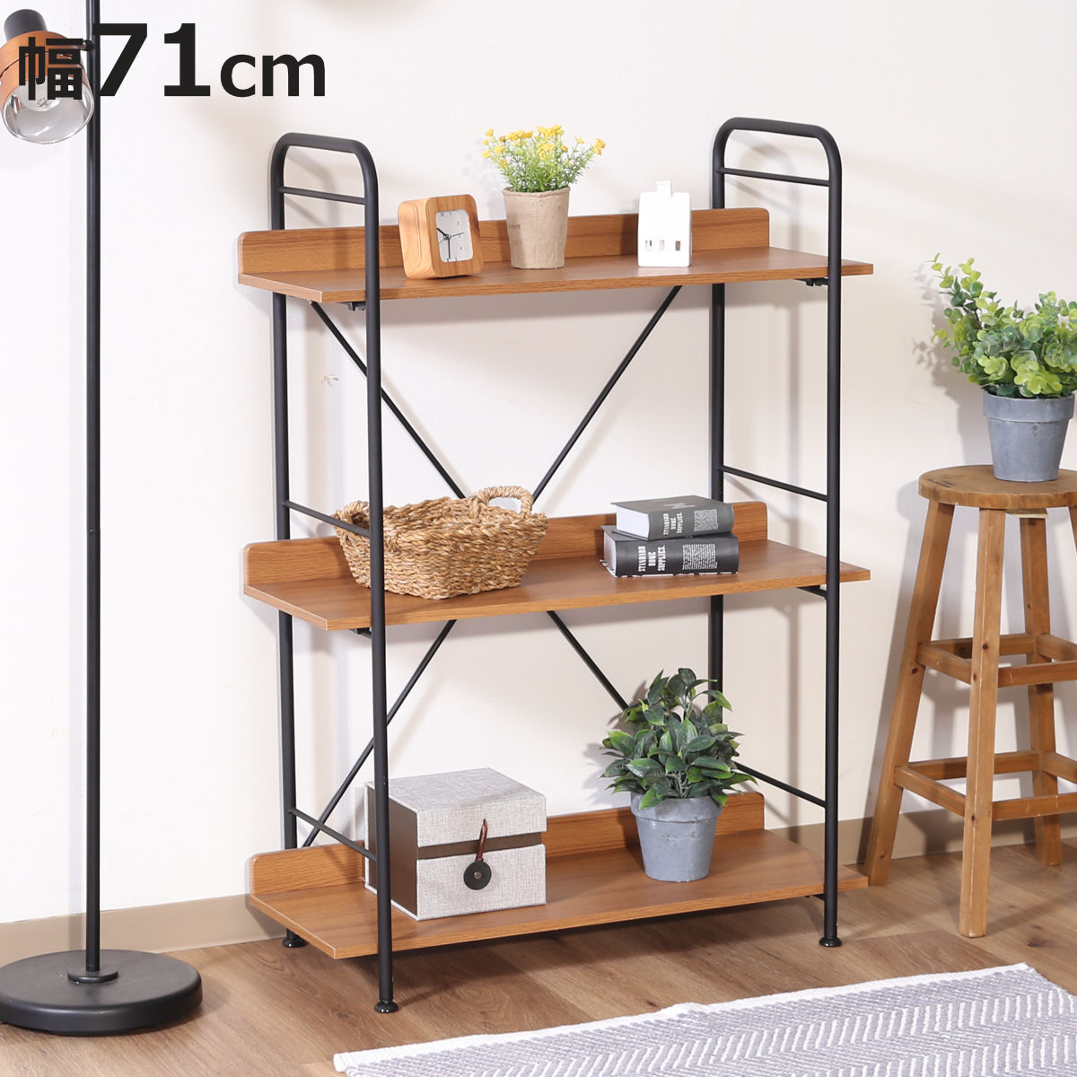 楽天市場】オープンラック 4段 ブルックリンスタイル ヴィンテージ調