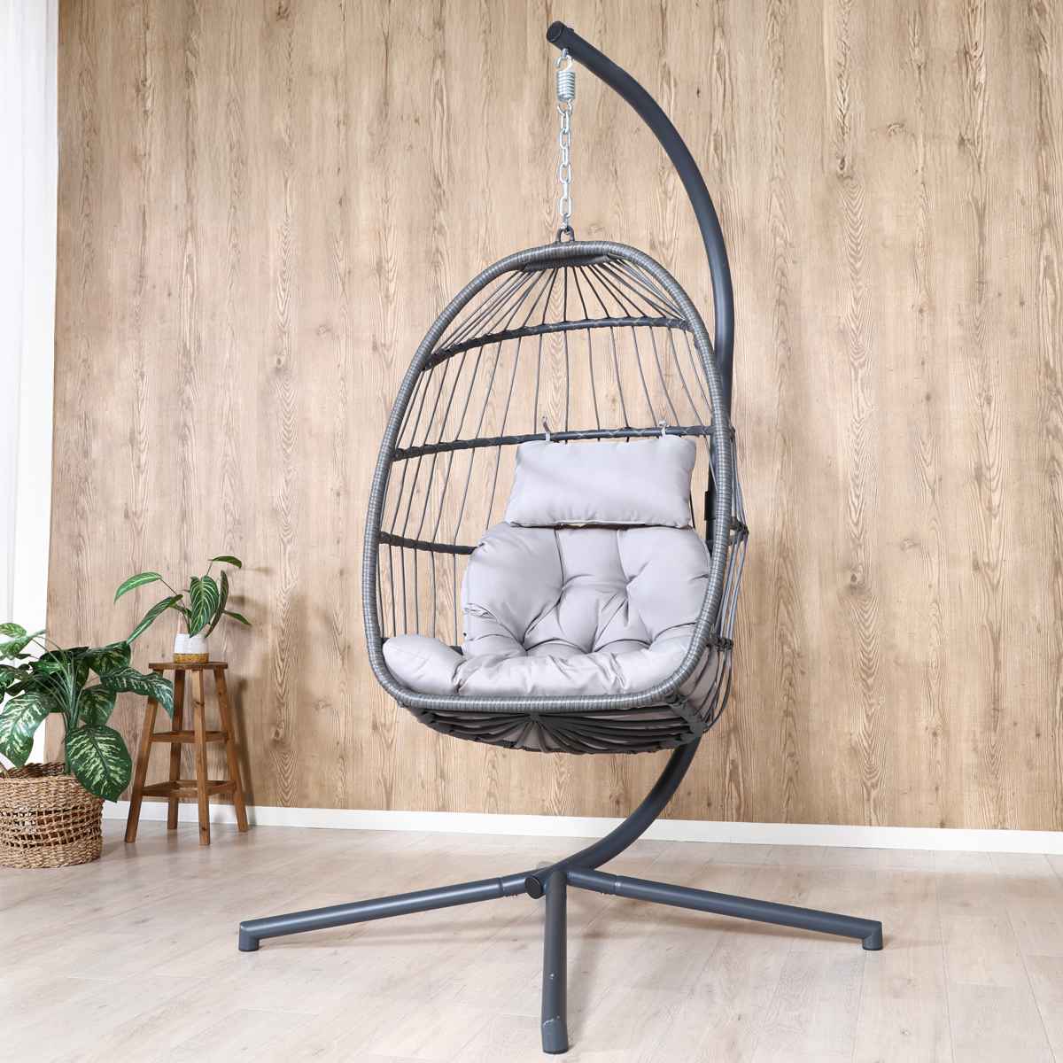 ハンギングチェア elma ( ガーデン ソファ リラックスチェア 椅子 庭 屋外 ハンキング カフェ風 モダン インテリア バルコニー 室内 ホテル リゾート クッション付き 高級感 おしゃれ )【3980円以上送料無料】|お弁当グッズのカラフルボックス