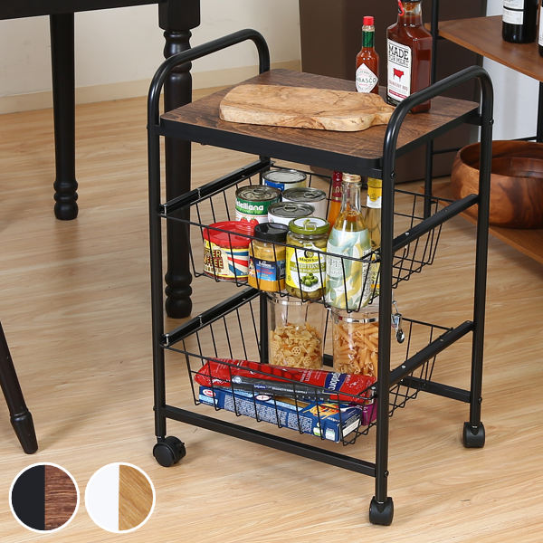 キッチンワゴン スチールフレーム スライドカゴ付 幅45cm 送料無料 家電ラック キッチン収納 収納 ラック 収納ラック 収納棚 棚 キャスター キッチン 電子レンジ 炊飯器 台所収納 家電収納 ブラウン 白 おしゃれ 3980円以上送料無料 Runawayapricot Com