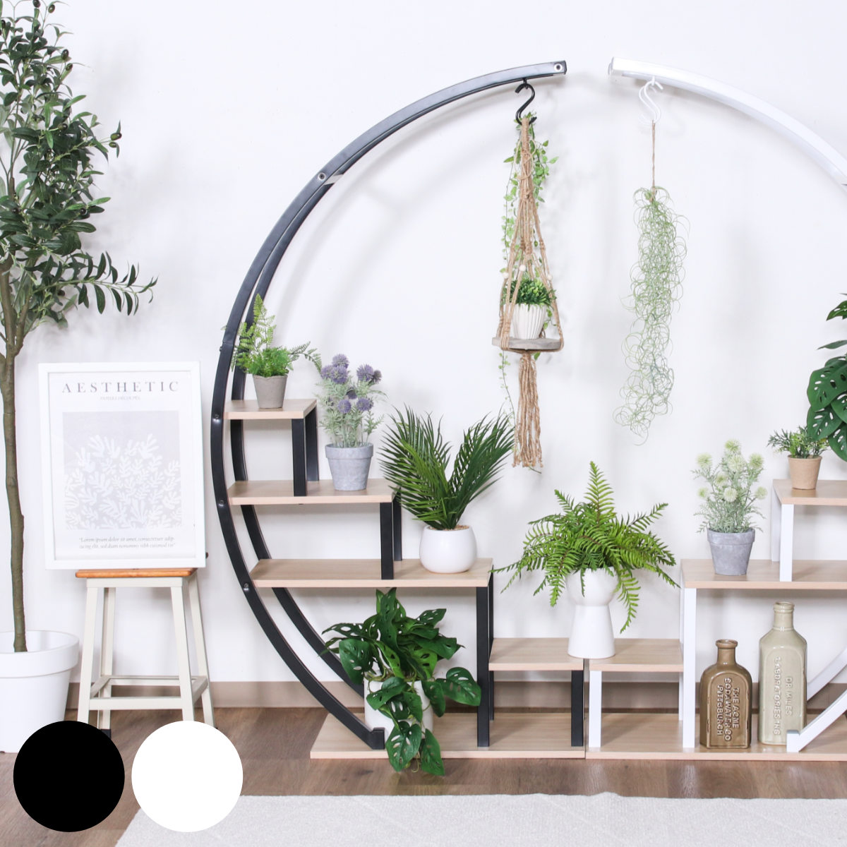 2層透かし彫りトレイデザイン、観葉植物・花ディスプレイラック Amazon.co.jp: [GZGZ] 観葉植物 棚 ホワイト 室内花台5段
