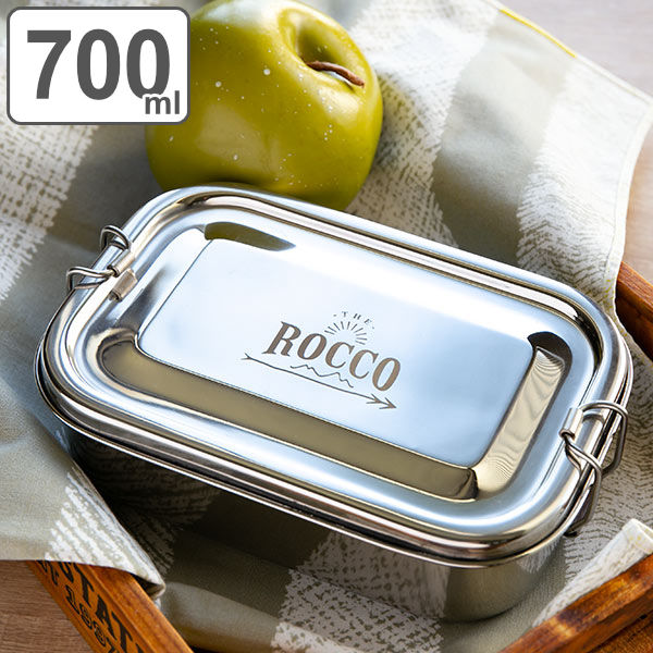 楽天市場 お弁当箱 1段 ロッコ Rocco ステンレス レクタングル ランチボックス 700mｌ 弁当箱 弁当 ステンレス製 女子 大人 シンプル 一段 おしゃれ 一段弁当箱 ランチグッズ お弁当グッズ シルバー 2点ロック ランチ アウトドア 3980円以上送料無料 お弁当