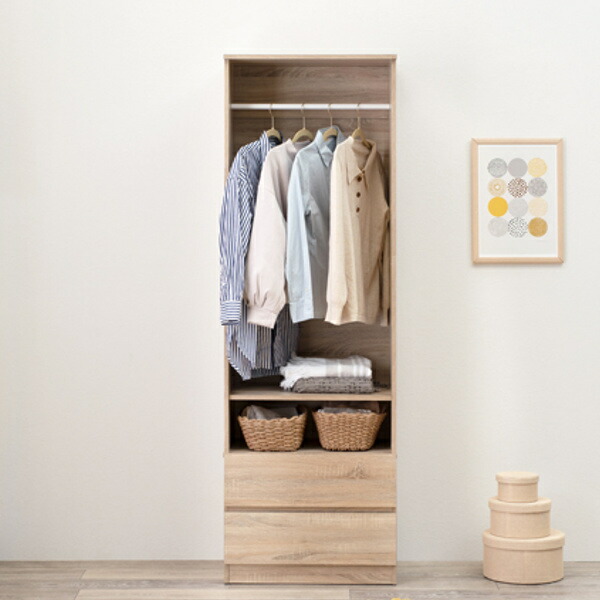 ワードローブ スリム 壁面収納 引出し付 ハンガーラック 幅60cm 送料無料 コートハンガー 洋服掛け ハンガー掛け ラック 洋服収納 スリムタイプ コート掛け 衣類収納 北欧 ナチュラル ブラウン グレー おしゃれ 3980円以上送料無料 septicin Com
