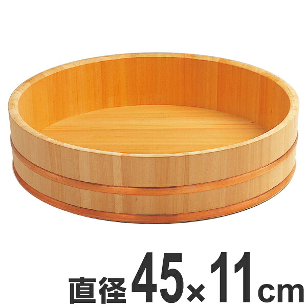 寿司桶 木製 尺5寸 飯切 飯台 桶 業務用 （ 半切り 鮨 寿司 すし おけ ちらし寿司 盛り付け 大容量 大サイズ 飲食店 寿司屋 和食 ）【3980円以上送料無料】
