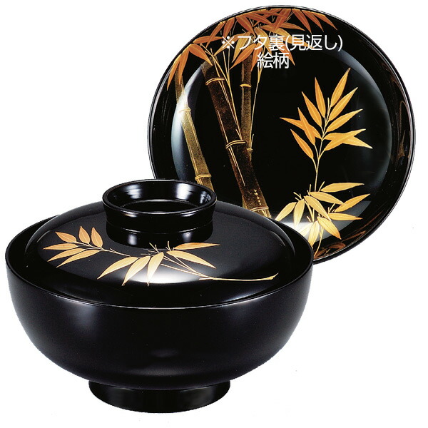 お椀 吸物椀 漆器 蒔絵竹 5脚