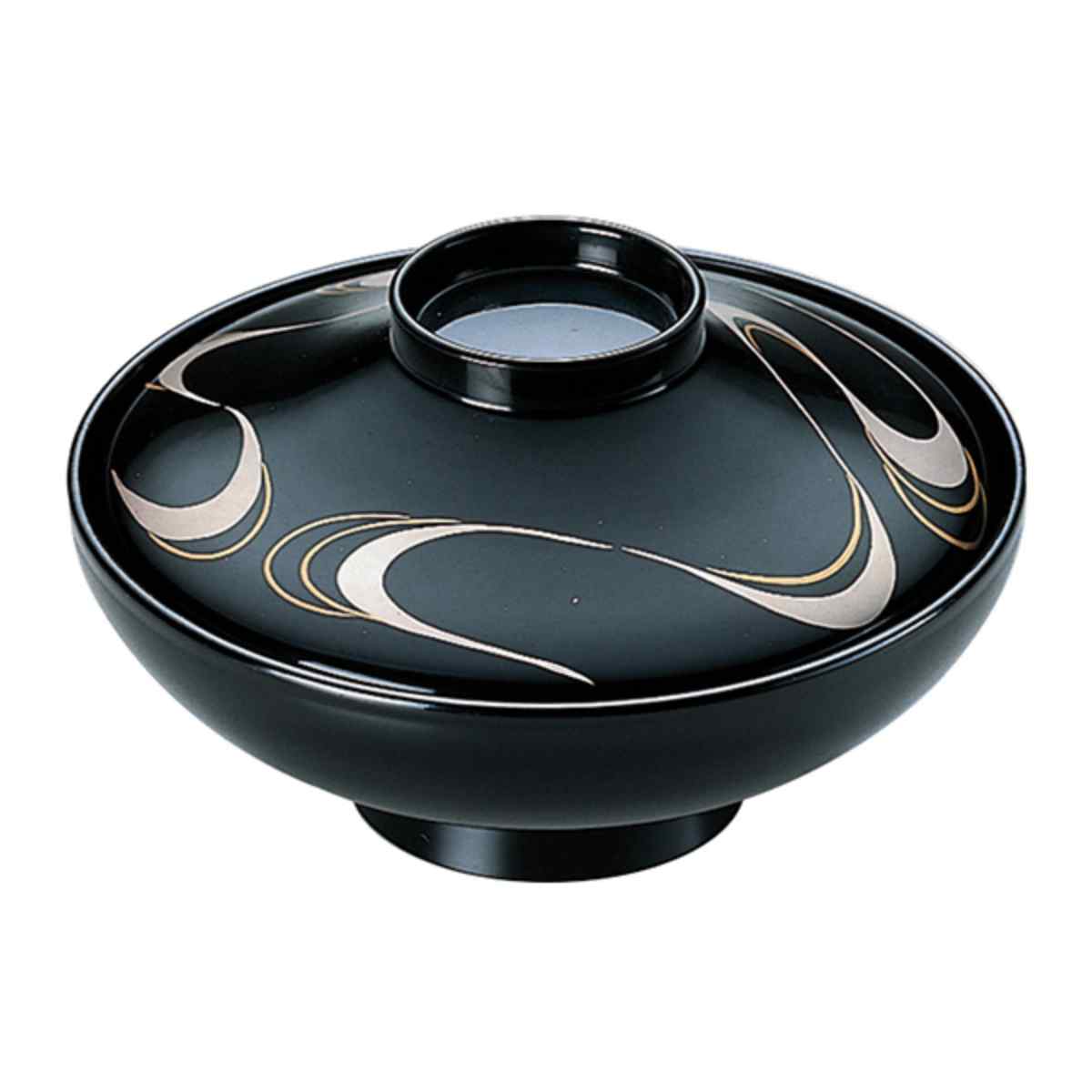 【蓋付椀 2客】天然木漆器 /蒔絵/汁椀/雑煮椀/吸物椀/ペア椀 雑煮椀 お椀 蓋付き 吸い物椀 黒 鈴春秋5客組 汁椀 日本製 お