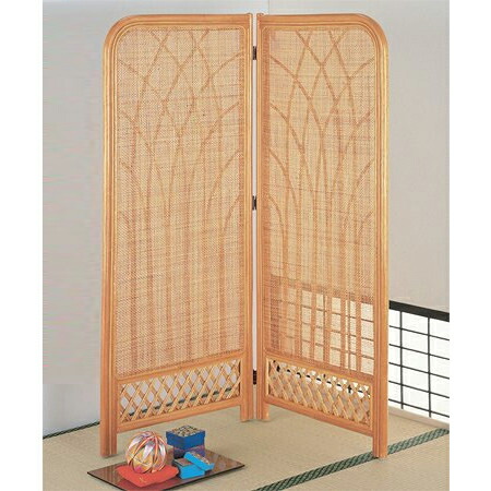 楽天市場】衝立 2連 ラタン パーテーション 籐家具 高さ140cm （ 送料