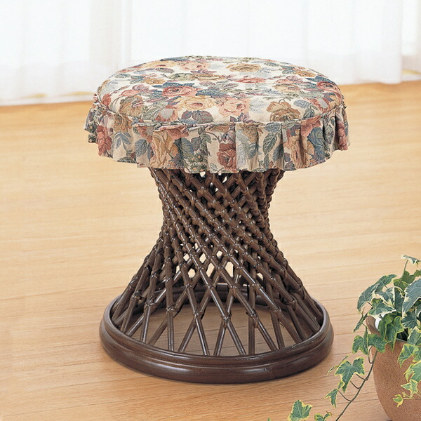 楽天市場】籐 スツール 座面カバー付 高さ42cm （ 送料無料 椅子 籐