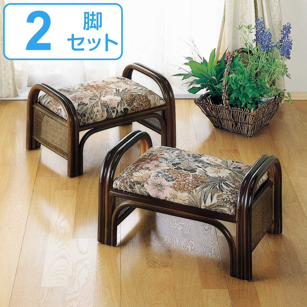 楽天市場】籐 楽々座椅子 2脚セット ロータイプ ラタンチェア 座