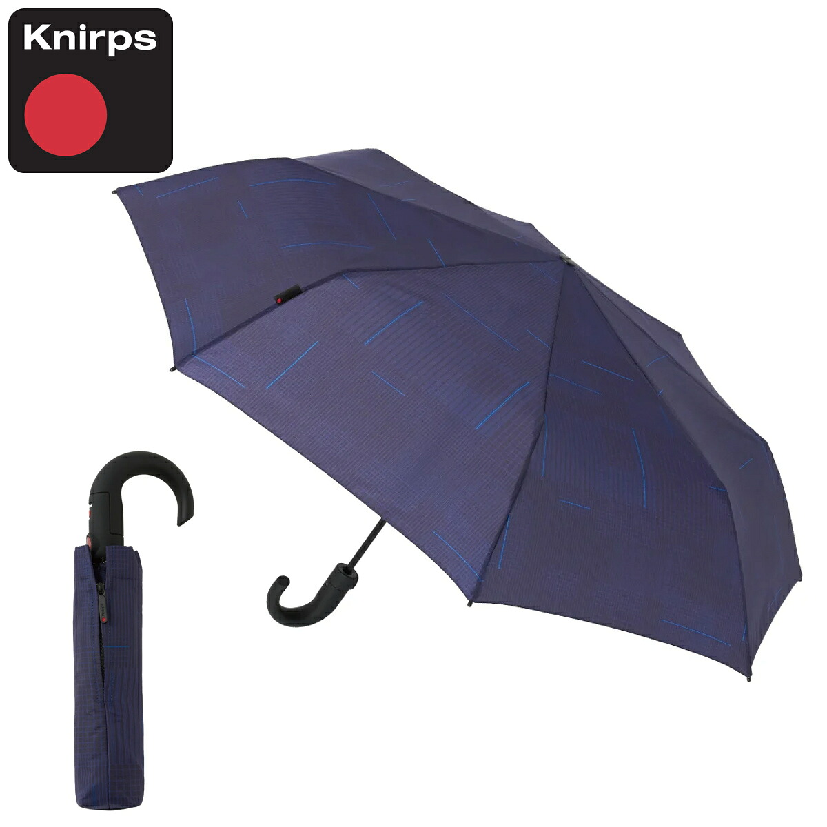 折りたたみ傘 自動開閉 Knirps クニルプス T.280 チャレンジブルー 8本骨 （ 折り畳み傘 大きめ メンズ レディース 丈夫 ワンタッチ 撥水 コンパクト 折りたたみ 傘 かさ 雨傘 収納袋 安全 安心 頑丈 シンプル プレゼント ）【3980円以上送料無料】