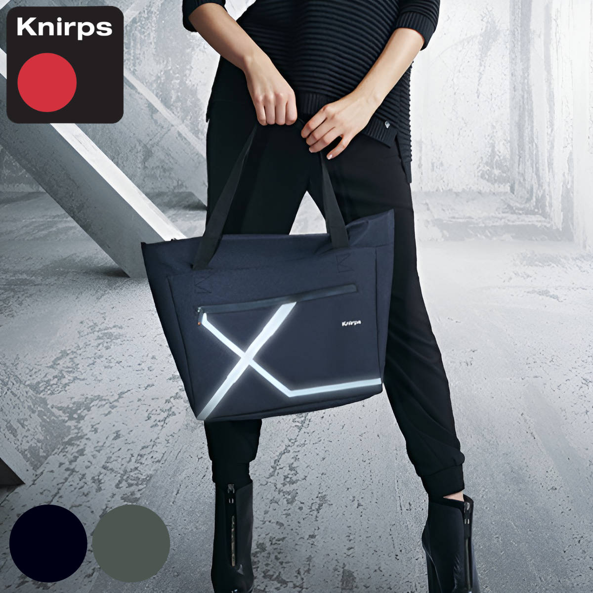トートバッグ Knirps Tote Bag ファスナー付き 大きめ （ クニルプス 折り畳み傘 専用ポケット 止水ファスナー ショルダーバッグ 大容量 ポケット付き 撥水 防水 内ポケット ビジネスバッグ メンズ 男女兼用 シンプル A4収納可能 ） 【3980円以上送料無料】
