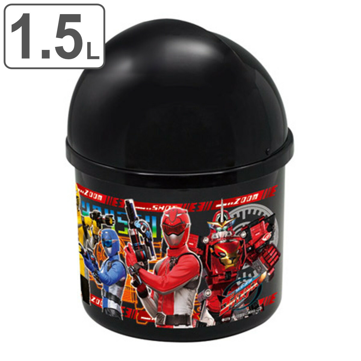 【在庫処分特価】 ゴミ箱 特命戦隊ゴーバスターズ ふた付き スイング （ LH17669 ごみ箱 1.5L くずかご ダストボックス 1.5リットル ゴーバスターズ スイング式 蓋つき プラスチック 子供部屋 子供 キッズ ）【3980円以上送料無料】画像