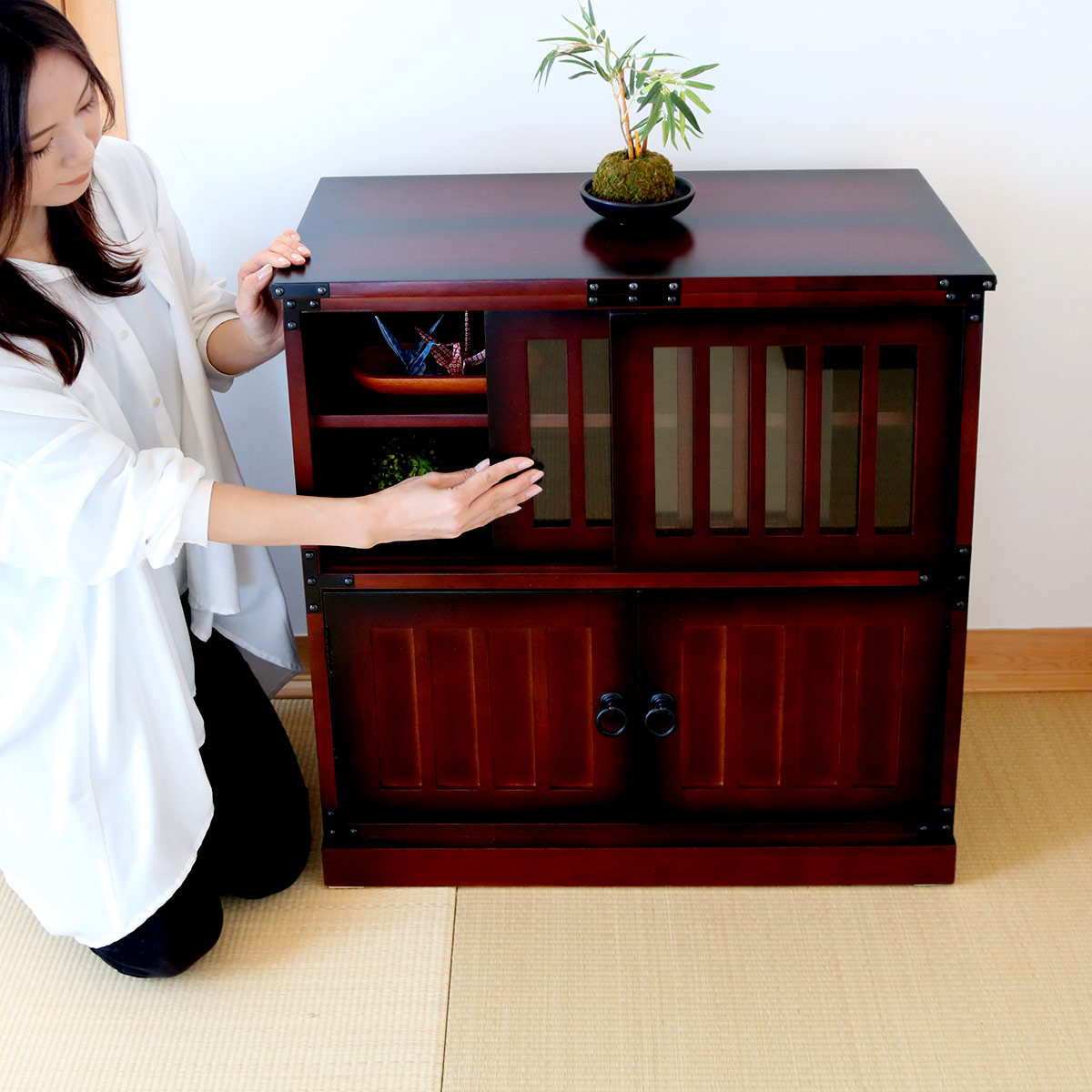 楽天市場】【開梱設置無料】 北海道民芸家具 サイドボード 和風