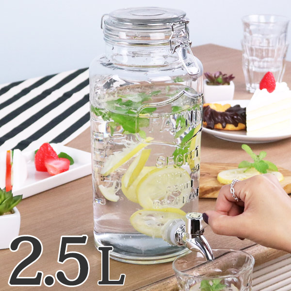 楽天市場】ドリンクサーバー ガラス 蛇口付き 2.5L 3L 4L