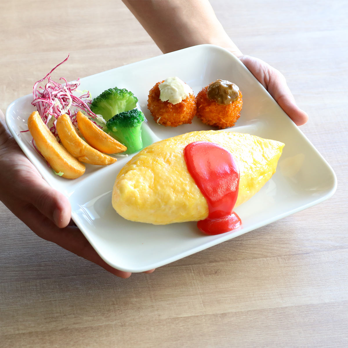 楽天市場】ランチプレート 23cm 軽量 スクエア 磁器 （ 食洗機