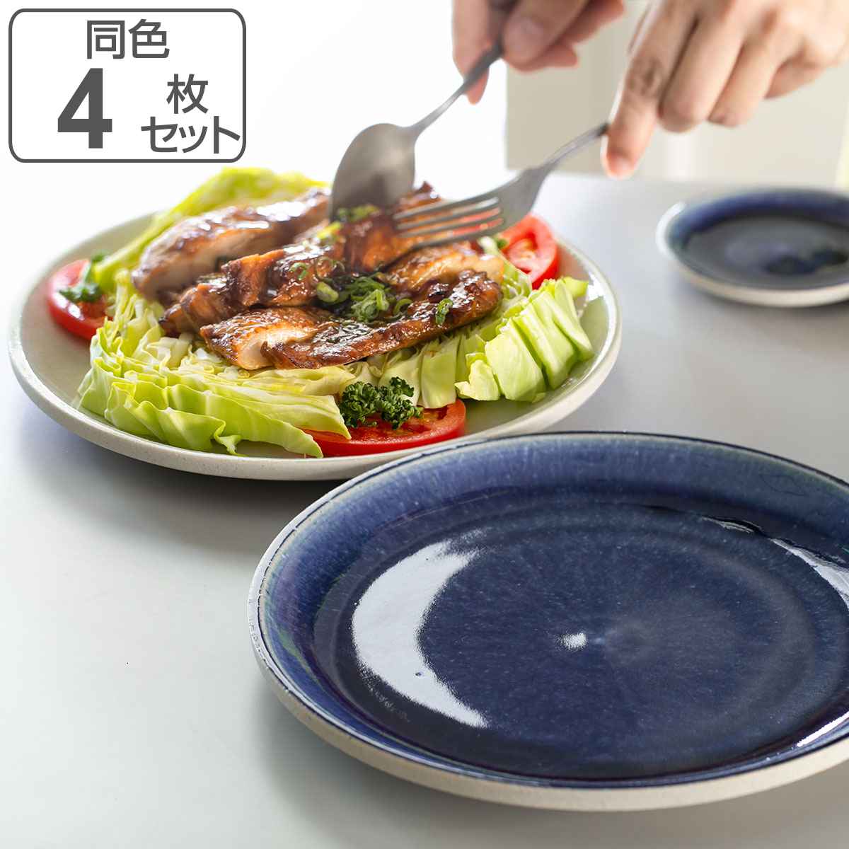 プレート 24.5cm BLOCK ブロック 陶器 美濃焼 同色4枚セット （ 食洗機対応 電子レンジ対応 皿 平皿 大皿 盛り皿 メイン皿 日本製 お皿 メインディッシュ メイン料理 ワンプレート メインプレート おかず おしゃれ ） 【3980円以上送料無料】