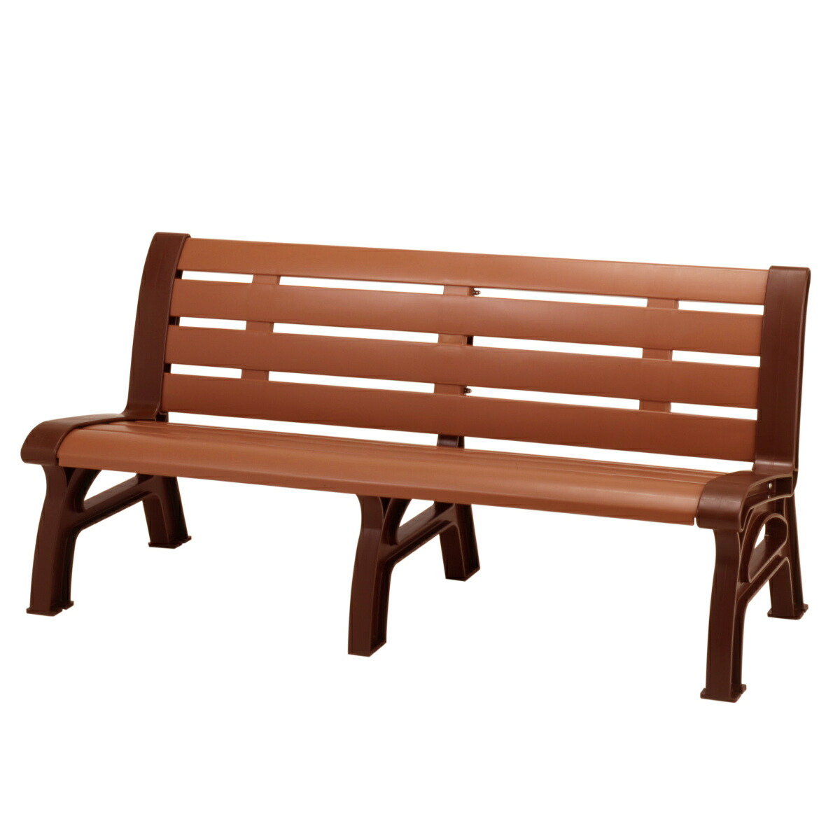 業務用 屋外用木調エコベンチ 160cm 2～3人掛け （ 法人限定 送料無料 ベンチ 屋外ベンチ 屋内ベンチ 160センチ 2人掛け 3人掛け 長椅子 背付き 屋内 屋外 木目調 チェア いす 椅子 背もたれ付き 背付きベンチ おしゃれ ） 【3980円以上送料無料】