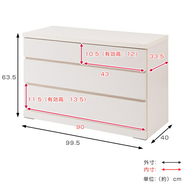 信頼上品 スペースを有効活用 クローゼット内に設置できるたんす チェスト 3段 整理タンス クローゼット収納 キャスター付 幅99 5cm 送料無料 クローゼット 押入れ 収納 押入れ収納 完成品 日本製 タンス 約幅100cm たんす キャスター 衣類収納 引き出し ウォーク