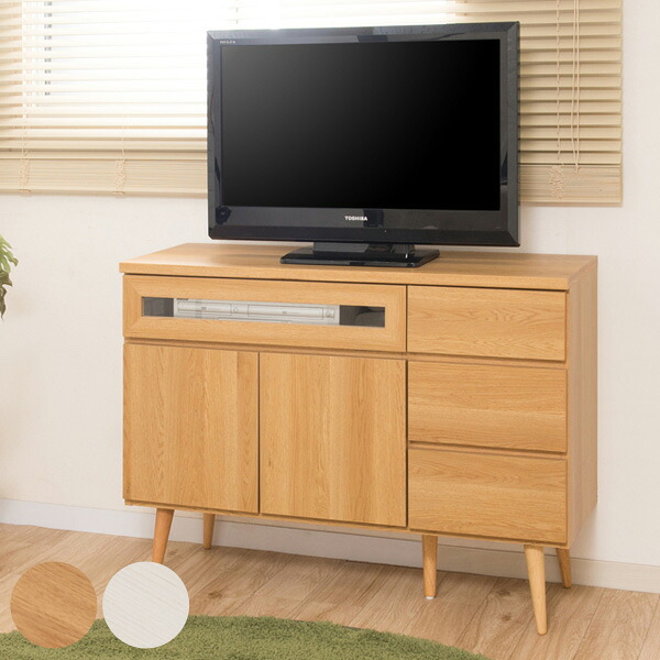 リビングボード 脚付 テレビキャビネット 幅110cm （ サイドボード 収納棚 キャビネット 完成品 チェスト カウンター下収納 ディスプレイラック TVボード テレビ台 収納 ラック コンソール 飾り棚 北欧 おしゃれ リビング ） 【3980円以上送料無料】｜お弁当グッズのカラフルボックス