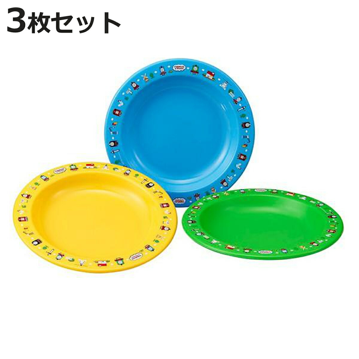 皿 アウトドア プラスチック 中皿 3枚入 きかんしゃトーマス 18cm （ 子供 食器 トーマス レンジ対応 食洗機対応 お皿 キッズ レジャー ピクニック バーベキュー BBQ パーティ パーティー ホームパーティ トビー パーシー 子供用 ）【3980円以上送料無料】画像