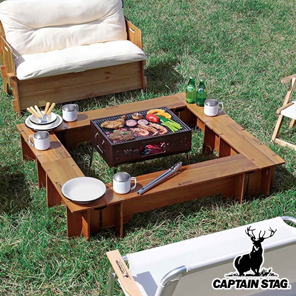 アウトドアテーブル Fire&Grillテーブルセット 6点 CSクラシックス キャプテンスタッグ CAPTAIN STAG ( 送料無料 ピクニック レジャー テーブル ローテーブル キャンプ ) 【3980円以上送料無料】|お弁当グッズのカラフルボックス