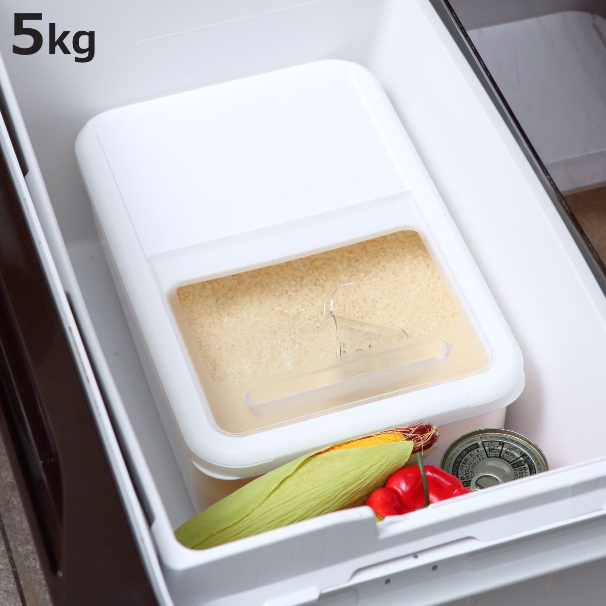 楽天市場】【自社蝶プラ工業製造】冷蔵庫野菜室に入る米びつ 角型計量