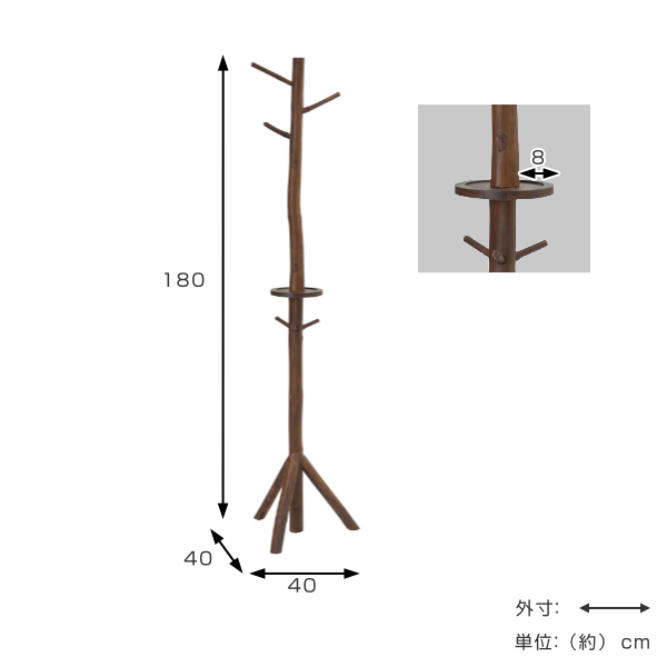 ポールハンガー アジアンテイスト アジアン インテリア コートハンガー コート掛け スリム チーク チーク材 ツリー ナチュラル ハンガーラック ポールスタンド 天然木 木製 洋服掛け 衣類収納 衣類掛け 送料無料 高さ180cm 今月限定 特別大特価 天然木