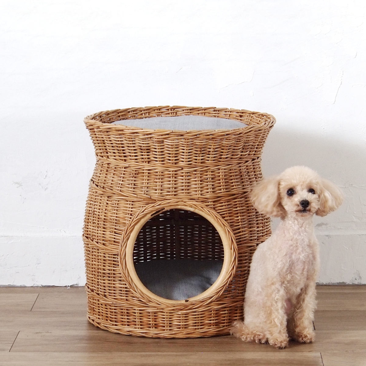楽天市場】ペットハウス ベッド カドラー バスケット ラタン 籐 かご