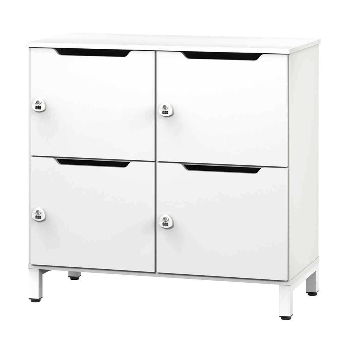 パーソナルロッカー 2列2段 ダイヤル錠付 幅100cm （ 法人限定 ロッカー オフィス 収納 家具 鍵付き 棚 BOX 扉付き オフィス家具 パーソナル 更衣室 ホワイト ダイヤルロック 三桁 ） 【3980円以上送料無料】