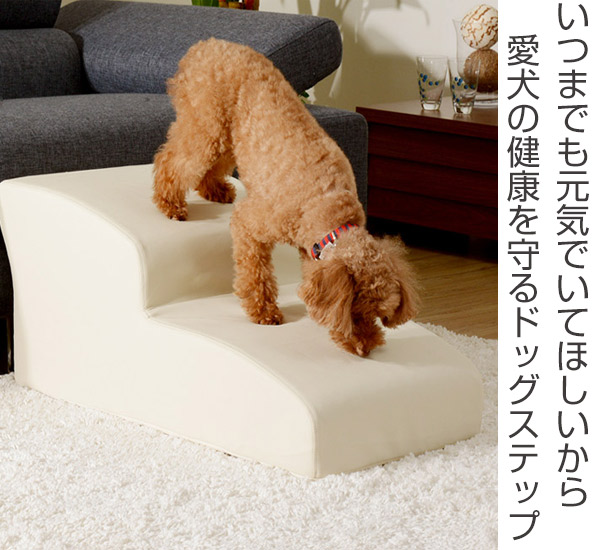 ドッグステップ 2段 ソファ用 小型犬用 ステップ 犬用 ドッグ 高さ34cm 送料無料 Pvc素材 階段 レザー調 階段型ソファ