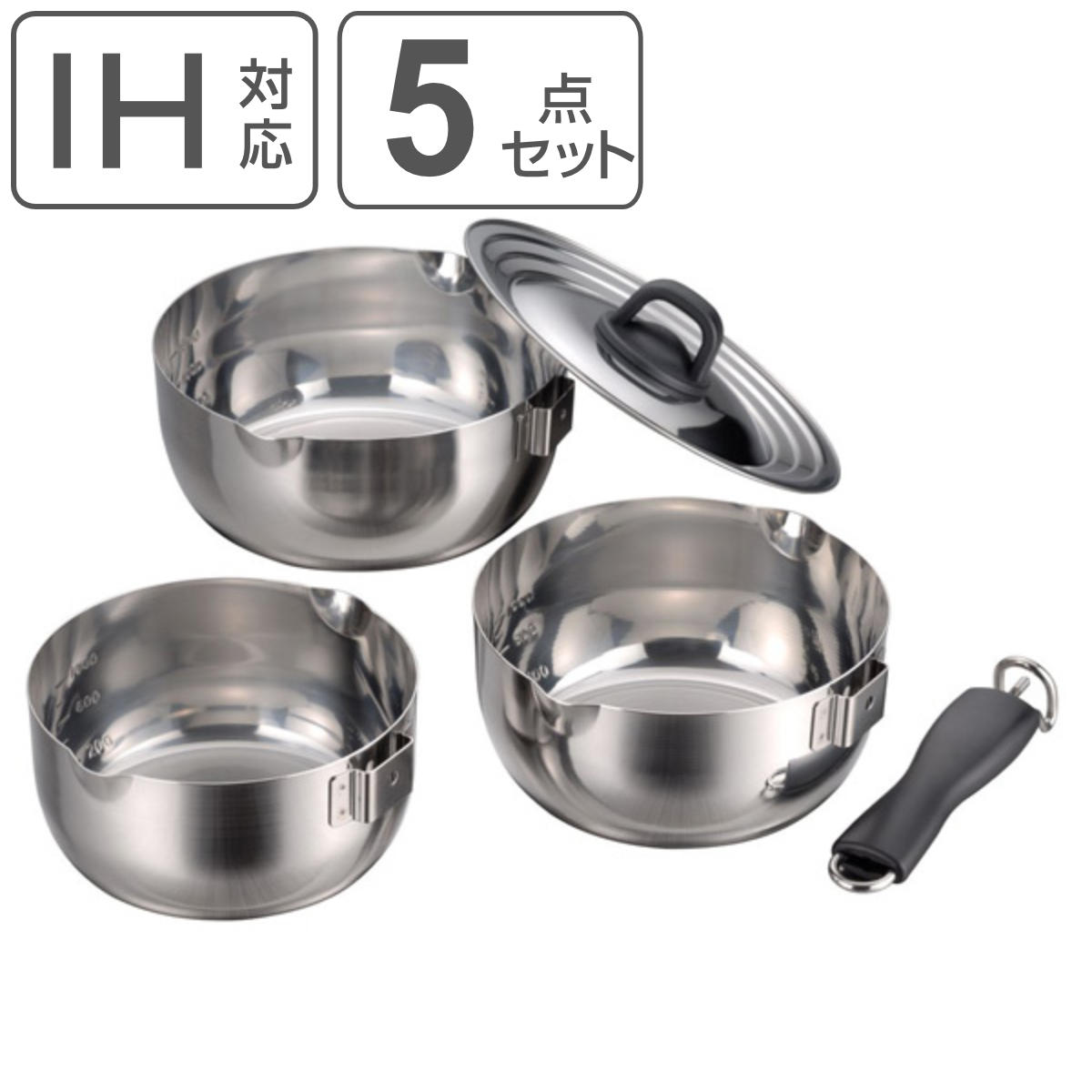 楽天市場】ジャンヌ・エコール 着脱ハンドル鍋 4点セット (JE-123R