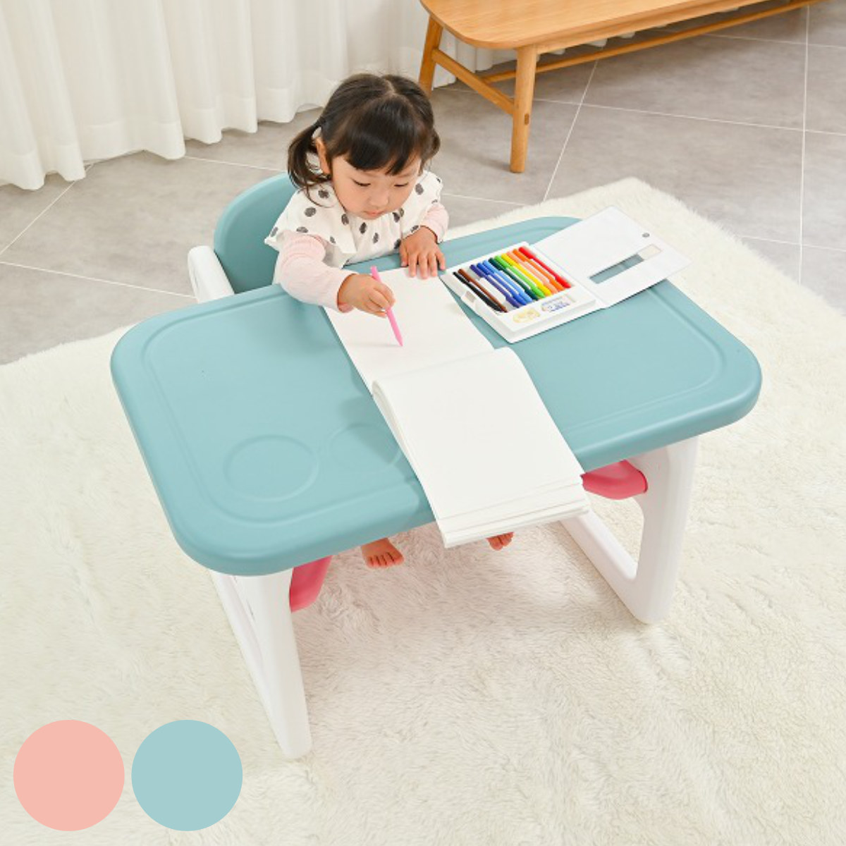 子供用デスク チェア セット 机 椅子 （ デスク 子供用 ベビーデスク ベビーチェア テーブル 子供 キッズ ベビー 幼児 赤ちゃん 子どもデスク 子どもチェア お絵かき 色ぬり リビング おうち時間 誕生日 プレゼント 贈り物 ） 【3980円以上送料無料】