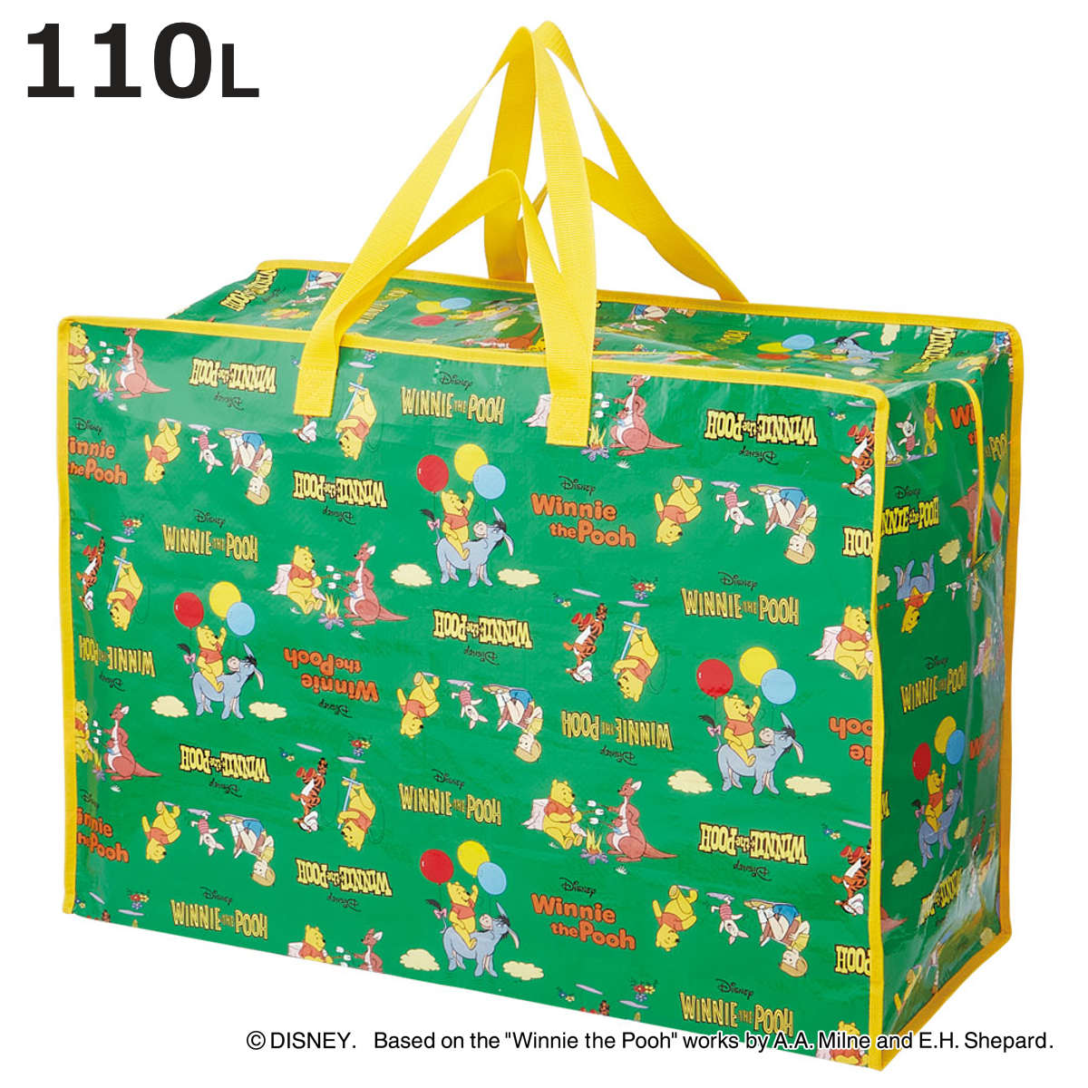 特大レジャーバッグ110L レトロプー （ ディズニー くまのプーさん プーさん エコバッグ マチ付き バッグ かばん 鞄 買い物バッグ ショッピングバッグ レジャーバッグ 特大 大きめ ）【3980円以上送料無料】画像