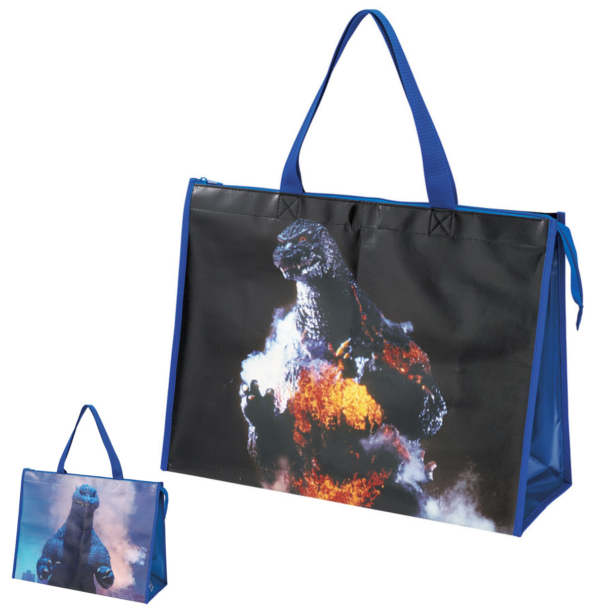 レジャーバッグ レジャーシート生地バッグL ゴジラ 1995年 2004年 （ エコバッグ マチ付き バッグ かばん 鞄 買い物バッグ ショッピングバッグ 特大 大きめ 軽量 ）【3980円以上送料無料】画像