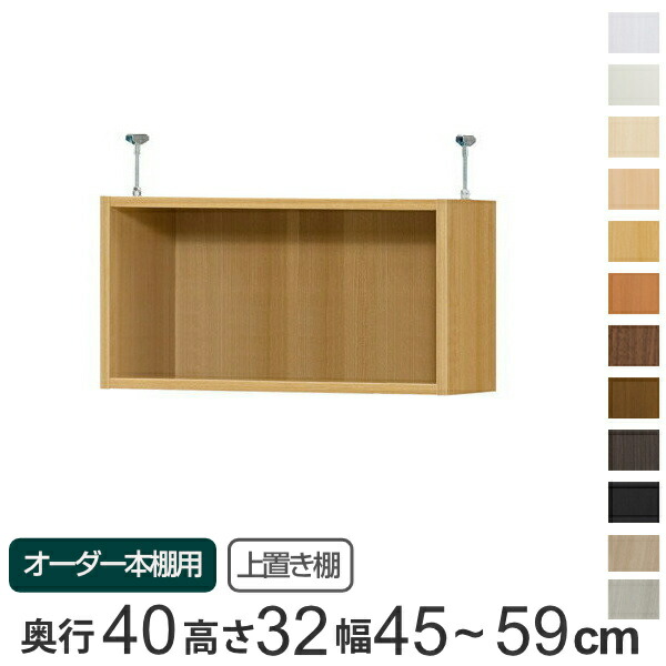 高額売筋 の壁面収納 本棚 ラック カラーボックス 奥行40cm用上置き棚 天井高217 226 250 259cm オーダー本棚 オーダー本棚 オーダーメイド Type32 上置き棚を追加して収納力アップ 天井つっぱり 天井つっぱり 幅45 59cm 送料無料 本棚 収納ラック セミオーダー