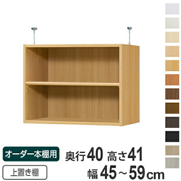 専用 上置き棚 標準棚板 type41 オーダー本棚 奥行40cm 幅45-59cm用 （ 送料無料 オーダーメイド 天井つっぱり 本棚 収納ラック セミオーダー ） 【3980円以上送料無料】