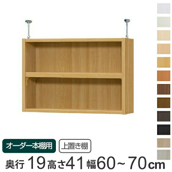 専用 上置き棚 標準棚板 type41 オーダー本棚 奥行19cm 幅60-70cm用 （ 送料無料 オーダーメイド 天井つっぱり 本棚 収納棚 セミオーダー ） 【3980円以上送料無料】
