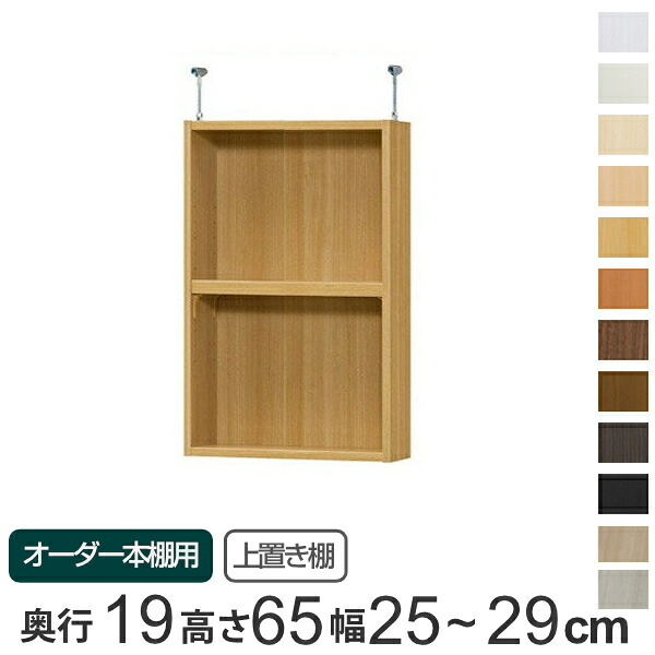 専用 上置き棚 標準棚板 type65 オーダー本棚 奥行19cm 幅25-29cm用 （ 送料無料 オーダーメイド 天井つっぱり 本棚 収納棚 セミオーダー ） 【3980円以上送料無料】