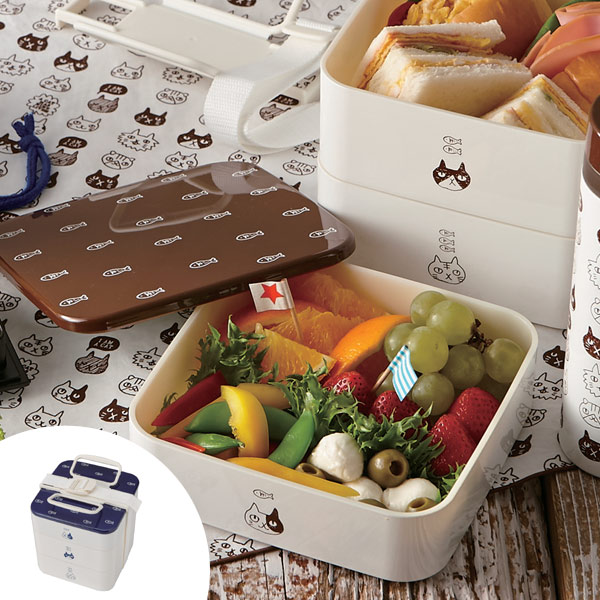 楽天市場 在庫限り 入荷なし 弁当箱 ねこだまり ピクニックランチボックス 3段 2700ml お重 日本製 行楽弁当箱 大容量 お弁当箱 ピクニック ランチボックス ファミリー 運動会 2人用 3人用 重箱 ねこ 猫 ネコ ねこ柄 3980円以上送料無料 お弁当グッズの