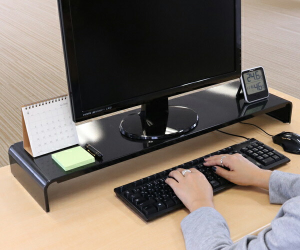 【楽天市場】モニタースタンド パソコンラック 卓上 pc台 机上 スチール製 幅80cm （ モニター台 モニターラック パソコン キーボード