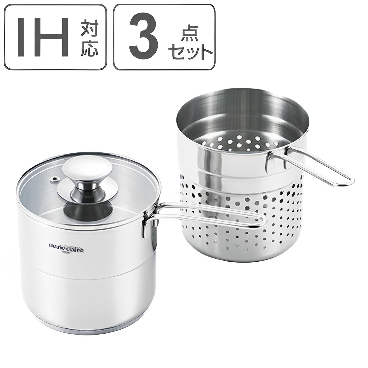 楽天市場】マリ・クレール ボイルパン14cm (MC-100)鍋セット IH